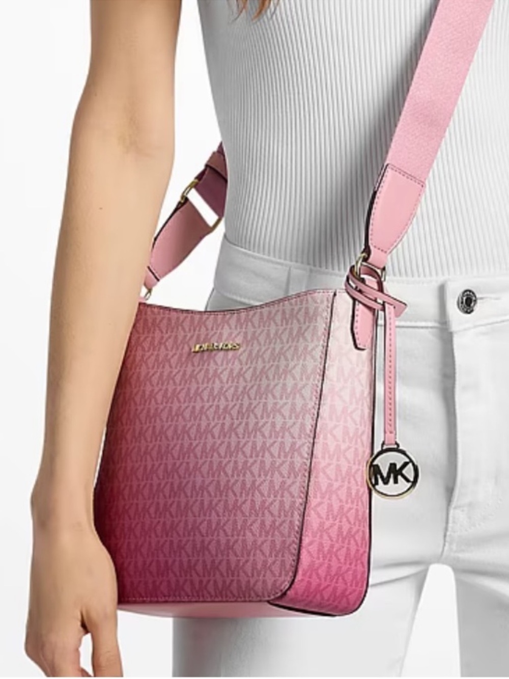 MICHAEL KORS Pink Signature Ombre Crossbody Bag - Picture 9 of 12